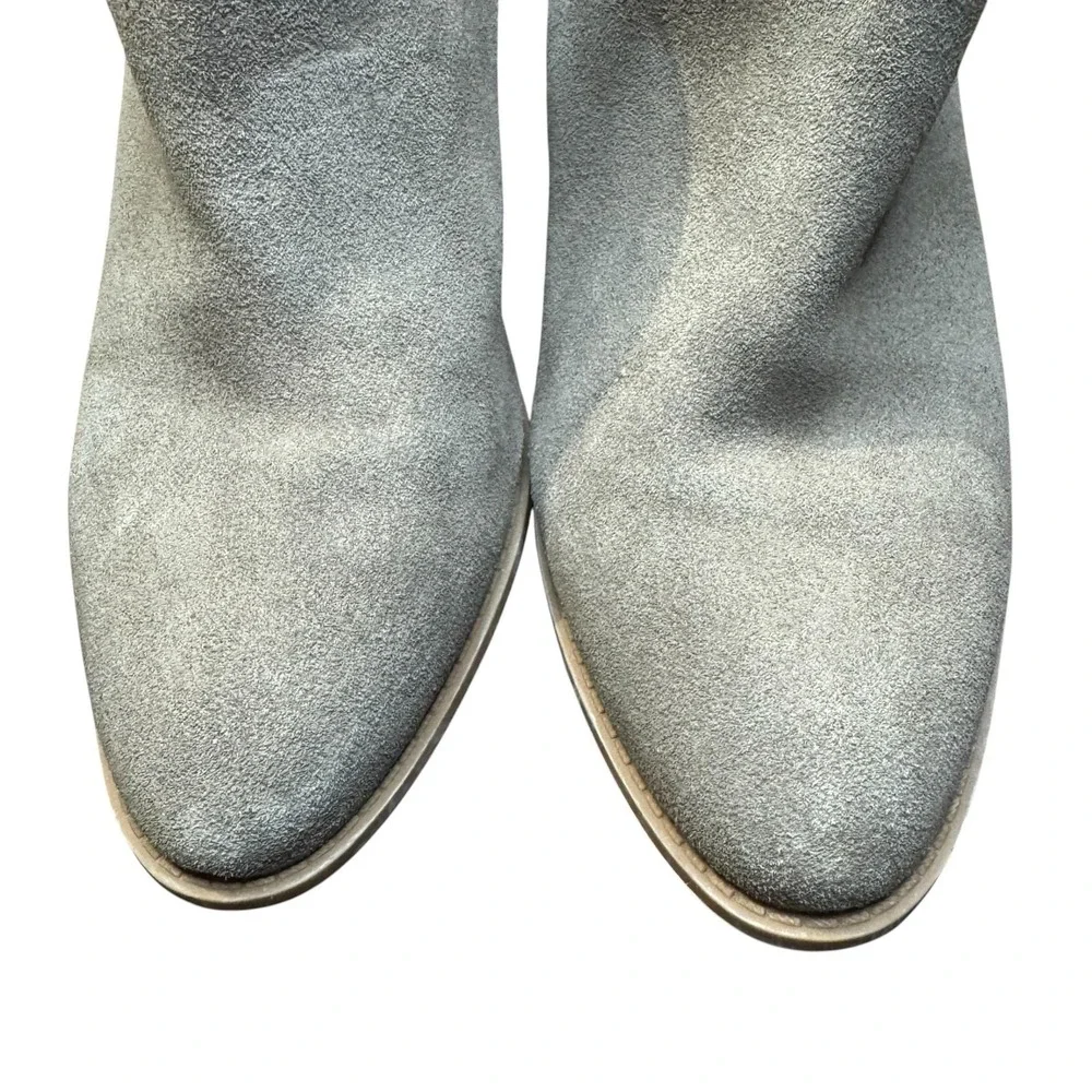 Vionic Anne Booties Womens Size 9.5 Gray Suede Snake Print Ankle Zip Comfort